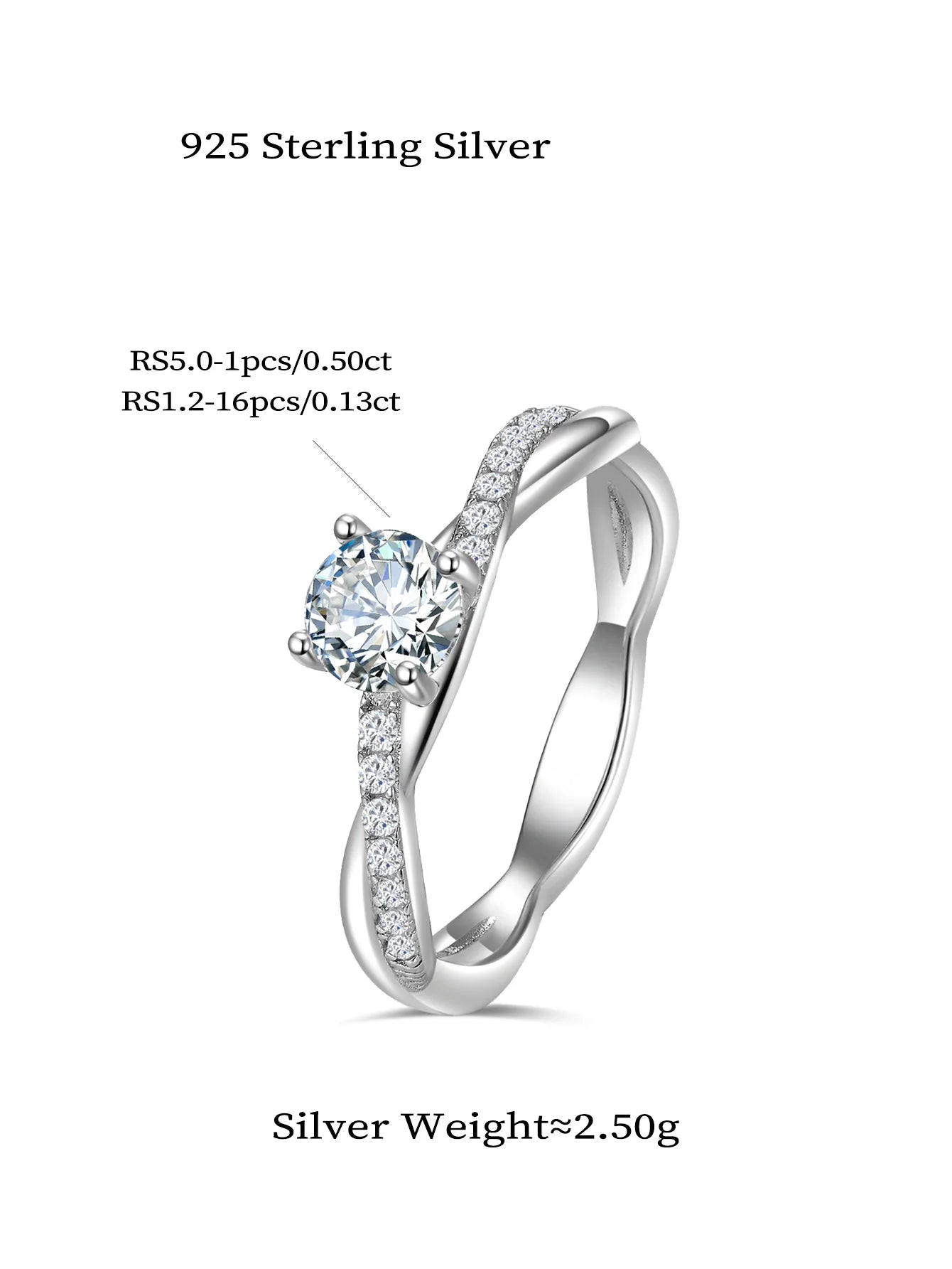 Aivenchy D Color Lab Grown Diamond Ladies Ring Fine Jewelry 925 Sterling Silver Women Moissanite Finger Ring