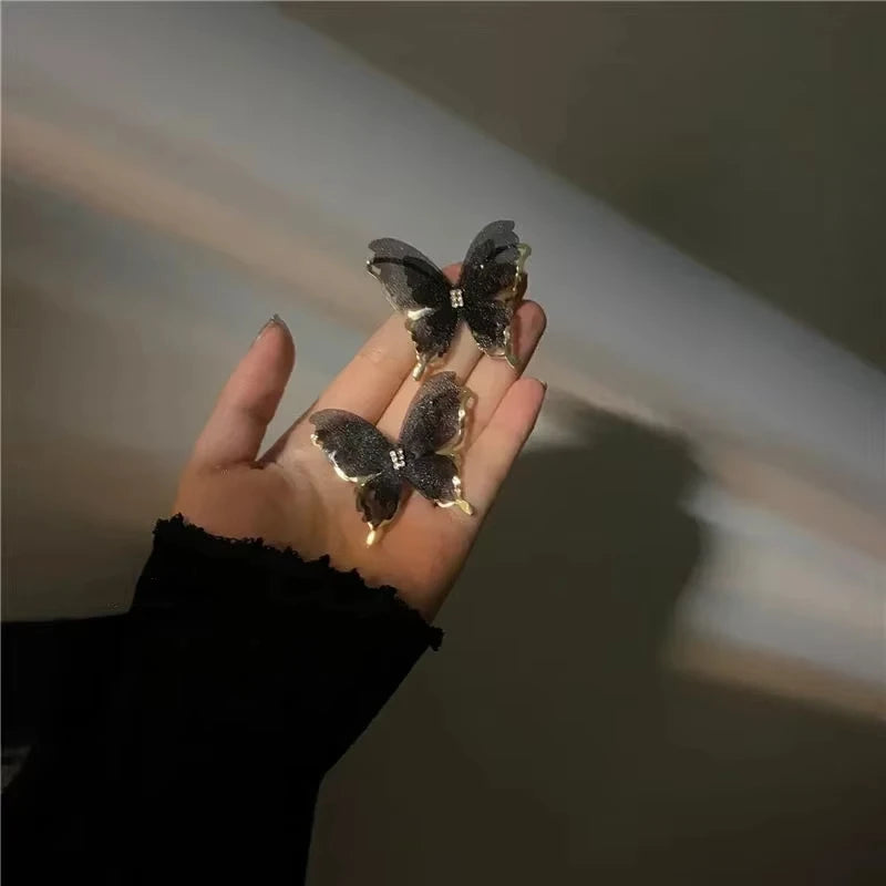 FTCY Hollow Mesh Butterfly Stud Earrings for Women Trendy Elegant Sweet Women's Earrings Party Jewelry Gift