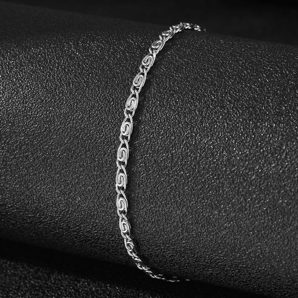 FTCY Stainless Steel Chain Bracelet for Women Gold Color Lightweight Luxury Women's Bracelet Foot Ankle Jewelry Accessories