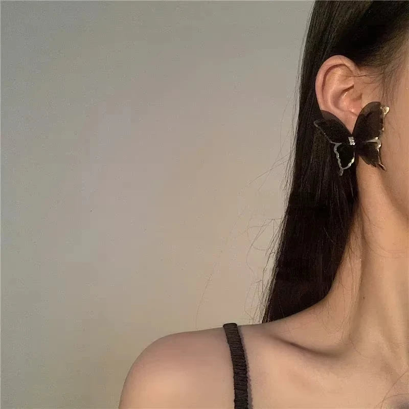 FTCY Hollow Mesh Butterfly Stud Earrings for Women Trendy Elegant Sweet Women's Earrings Party Jewelry Gift